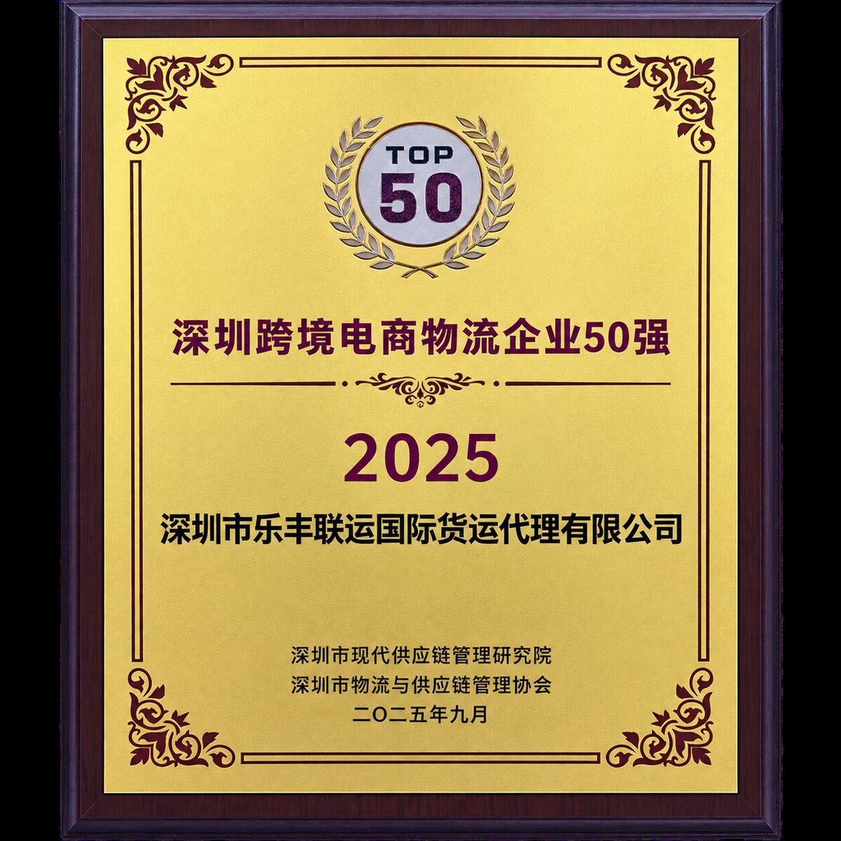乐丰联运入选2025深圳跨境电商物流企业50强