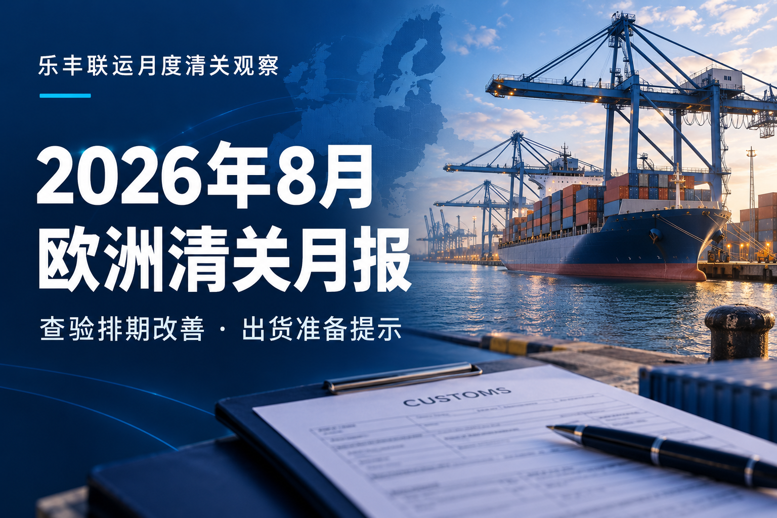 2026年8月欧洲清关月报:通过率97.76%,月末查验排期缩短至5—6天